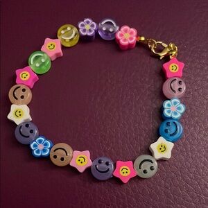 Colorful Smiley Bead Bracelet for Kids